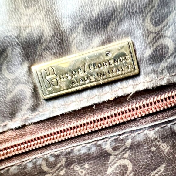 Vintage Harpel Florance Monogram Print Fold Over Clutch to Shopper Bag - Picture 9 of 10